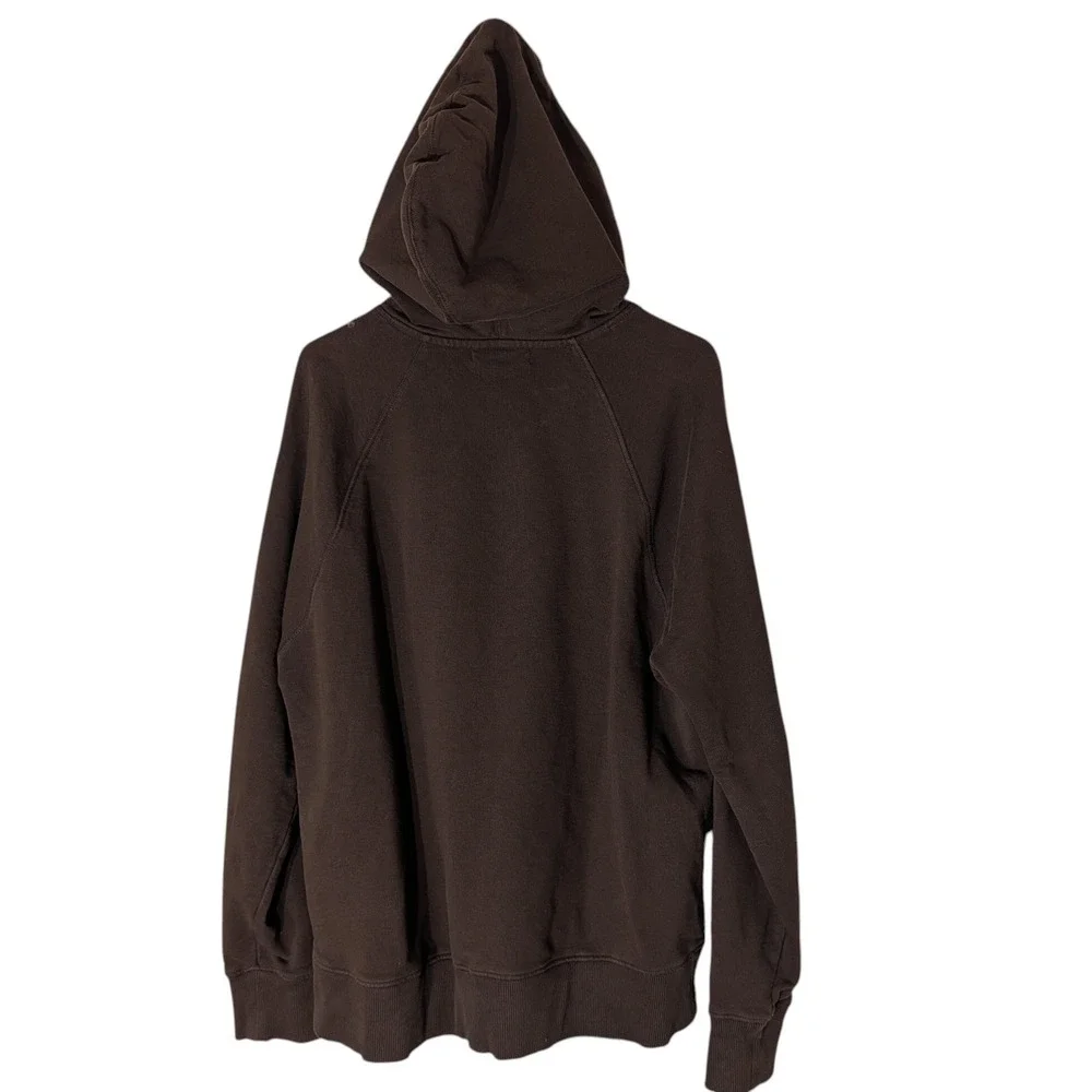 Banana Republic Hooded Sweatshirt Pockets‎ Brown Textured Logo Mens Large